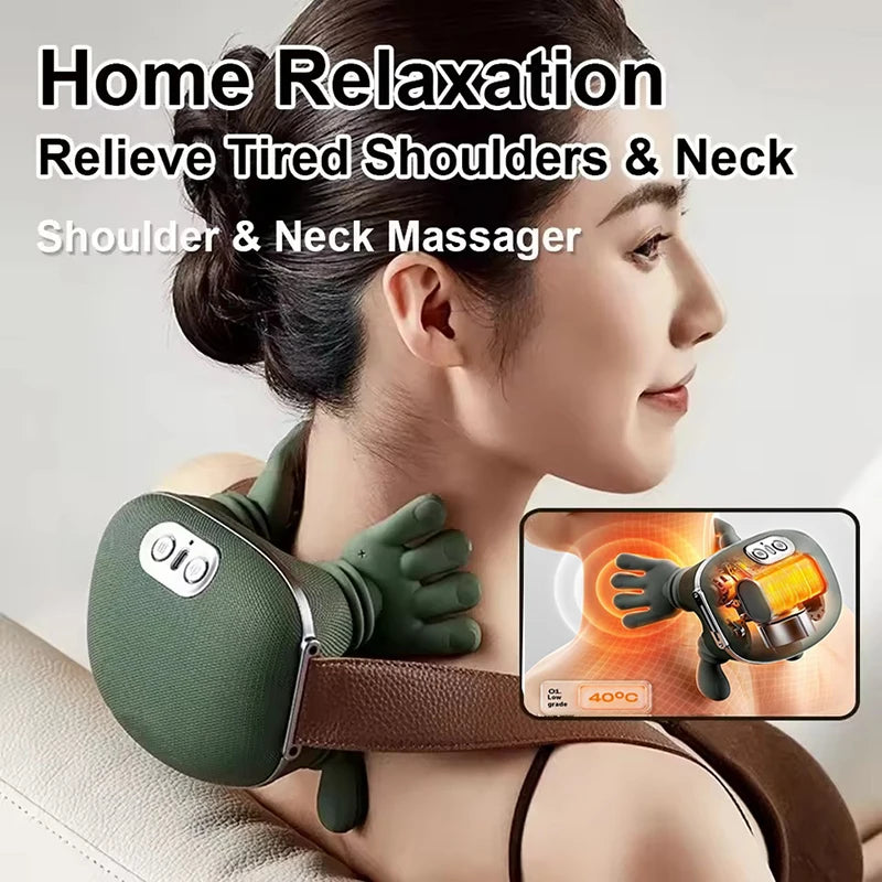 NEW Electric Neck And Shoulder Muscle Massager Wireless Shoulder And Back Kneading Massage Shawl Neck masajeador Relax Body